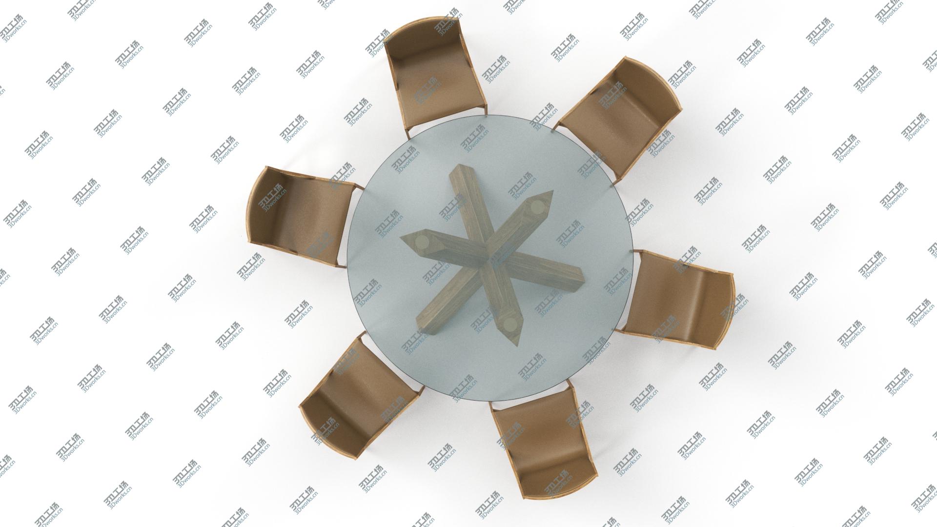 images/goods_img/2021040233/Cassina Dining Table Chair Set Oak Glass Brown 3D model/3.jpg